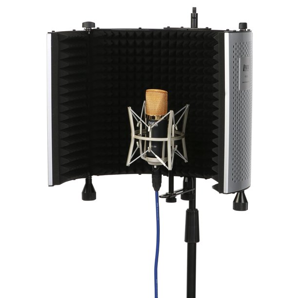 Réglable 5 panneaux microphone isolation bouclier micro mousse