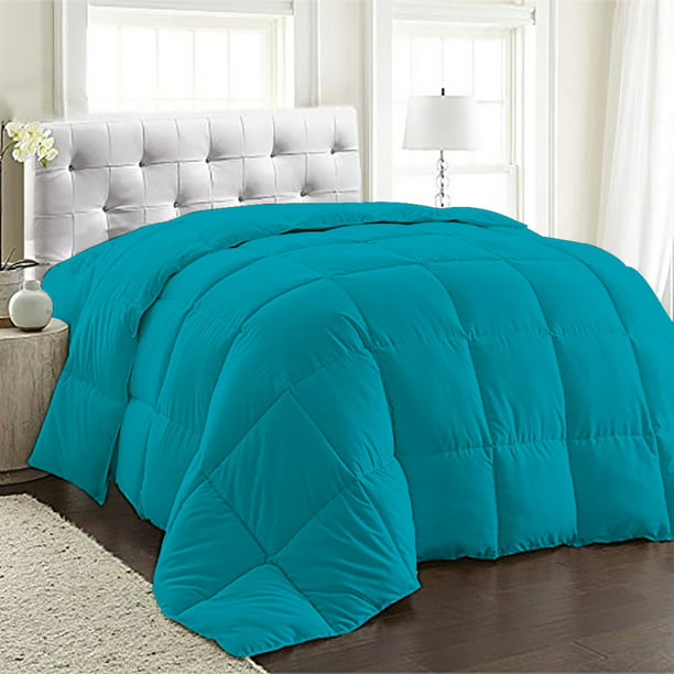 Egyptian Cotton 1 Pcs Comforter Solid, California King Turquoise Bedding