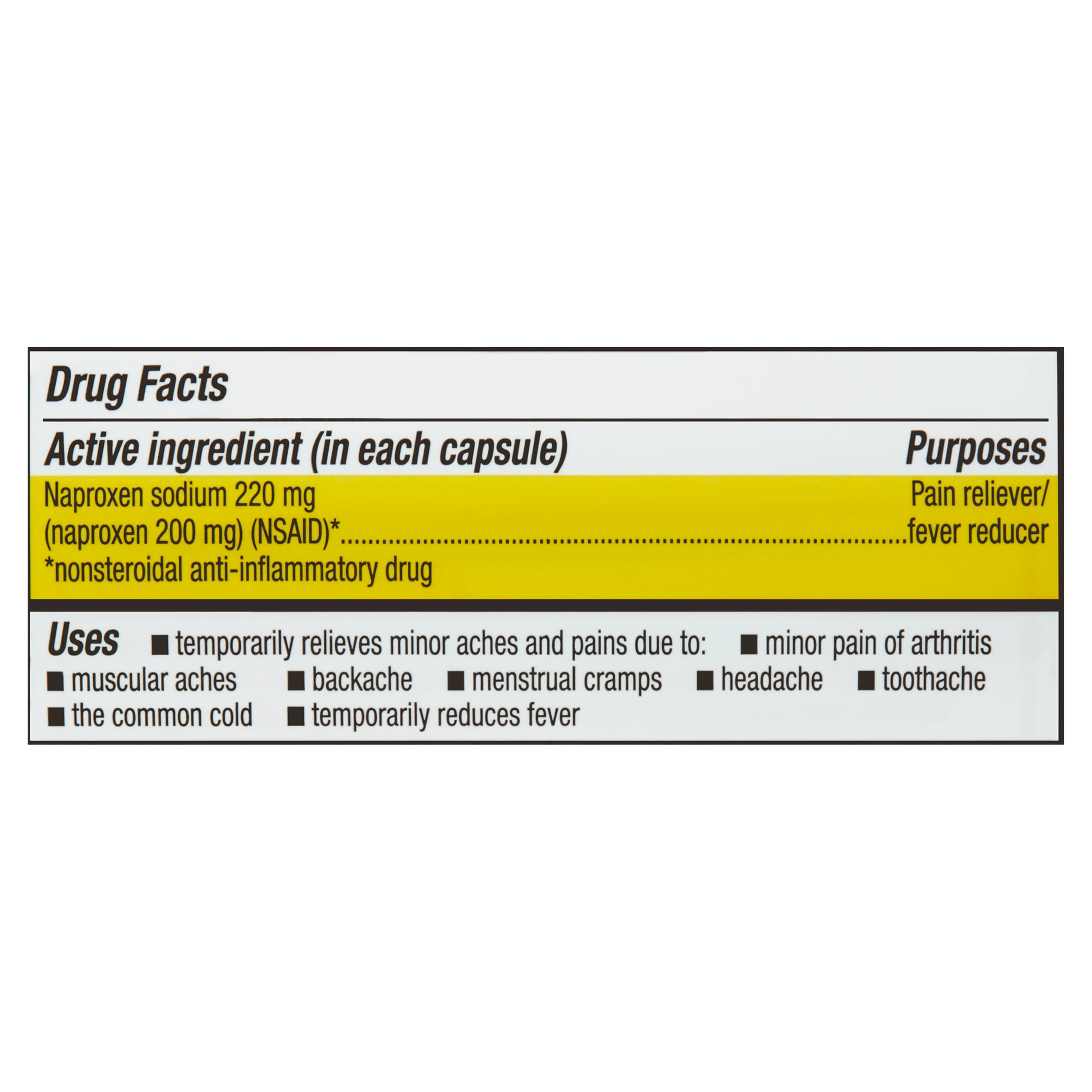 Equate Naproxen Sodium Capsules, 220 mg, 120 Count