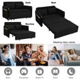 thumbnail image 5 of 54" Convertible Sofa Bed Velvet Sofa Couch Adjustable Backrest Comfortable Pull Out Sleep Bed With 2 Detachable Arm Pockets 2 Pillows Grid Design Armrests For Living Room, 5 of 9