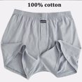 thumbnail image 4 of Pantalones cortos de pijama 100% de algodón para hombre, pantalones cortos de cintura liso elástico, pantalones cortos informales transpirables con entrepierna 3D, ropa de dormir para hombre, 4 of 5