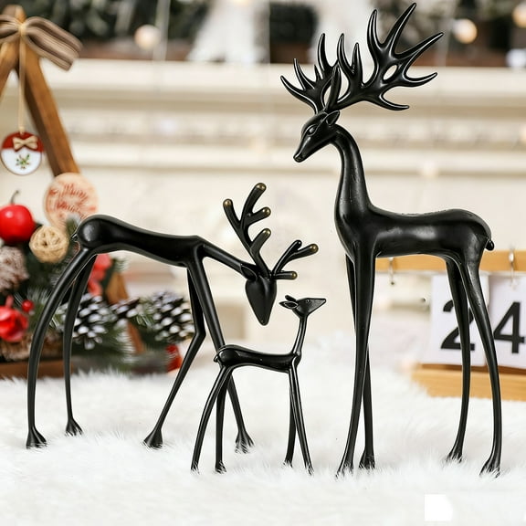 FYHALE Metal Deer Figurines Christmas Table Decor Modern Xmas Figurines 2026 New Reindeer Christmas Tabletop Ornaments