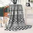 thumbnail image 2 of Black and White Geometric Boho Pattern Blanket,Comfortable Soft Lamb Wool Throw Blanket,All Season,Warm Lightweight Blankets for Sofa Bed Couch Living Room Chair,40"x50", 2 of 4