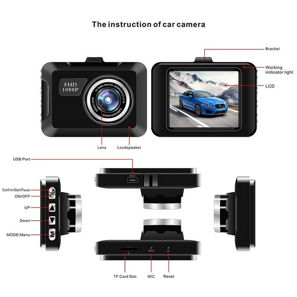 Dash Camera Dashboard Camera Dash Camera FHD 720P Car Camera 2022 Upgraded 2.0 Inch Mini Screen Car Dash Camera Night Vision Dashboard Camera