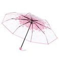 thumbnail image 4 of Clear Umbrella under $5! CQCYD Transparent Clear Umbrella with Print, 3 Fold Compact Umbrella for Rain Sun, Portable Travel Umbrella with Automatic Open, Windproof Umbrella for Outdoor, 4 of 9