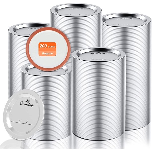 200pcs Regular Mouth Canning Lids, Mason Jar Lids for Canning, Reusable