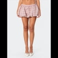 thumbnail image 4 of Minifalda A Cuadros con para Mujer, Verano 2025, Cintura Baja, Y2K, con Volantes y Interior Corto. Rosa S, 4 of 10