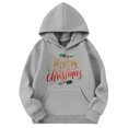 thumbnail image 5 of Staki Kids Hooded Sweatshirt with Christmas Print Long Sleeve Casual Top Pullover for Girls Clothes for Teen Girls(Gray,4-5 Years), 5 of 7