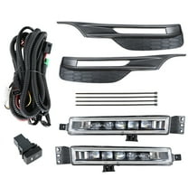 ALL-CARB LED Fog Lights Kit with Bezel Switch Wires Replacement for 2016-2017 Honda Accord Sedan 4Dr