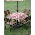 thumbnail image 4 of Outdoor Tablecloth with Umbrella Hole for Patio/Picnic/Party/Camping, Spring Peaches Waterproof Table Cloth Square Cover Washable, Botanical Blossom Flowers Branches (60"x 60"), 4 of 8