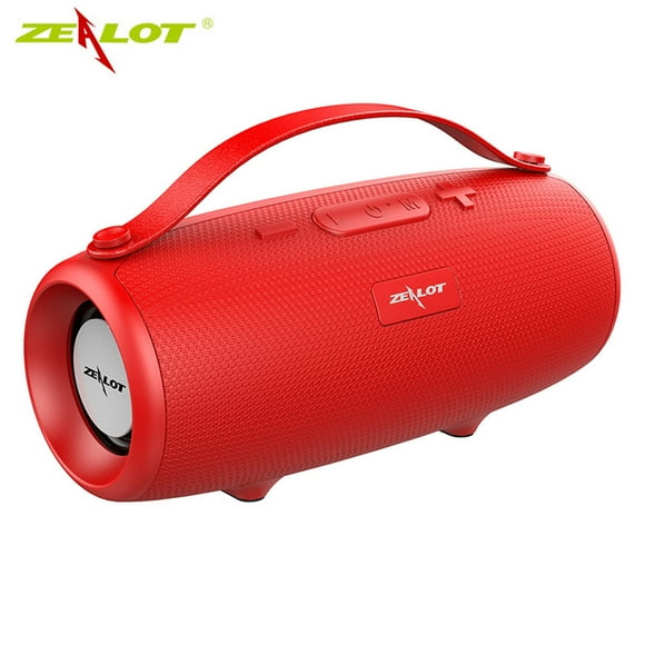ZEALOT S34 Red Portable Wireless Hifi Speaker Bluetooth Speaker Subwoofer Speakers with Mic Support TF Card,AUX,USB Flash Drive.