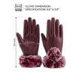thumbnail image 3 of Deago Winter PU Leather Gloves for Women, Wool Fleece Lined Warm Gloves, Touchscreen Texting Thick Thermal Snow Driving Gloves (Red), 3 of 8