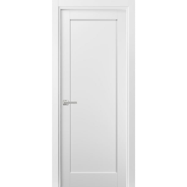 Pantry Kitchen Door 32 x 96 with Hardware Quadro 4111 White Silk