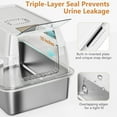 Stainless Steel Cat Litter Box with Lid, XL Extra Large Litter Box for