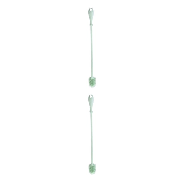 Naiovety Herramienta de de cepillo de silicona de mango largo para biberón recipiente de boca estrecha y profunda, verde, L Verde L 2piezas