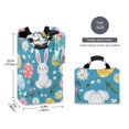 thumbnail image 2 of Yayeee Freestanding Laundry Hamper with Handle Collapsible Large Storage Basket for Clothes, Blue Easter Bunny, 2 of 7