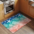thumbnail image 3 of Marine Life Washable Small Entryway Area Rugs 2'x3', Starfish Shell Coral Gradient Blue Green Red Ocean Low Pile Throw Rug Non-Slip Sturdy Edge Binding Carpet for Front Door Floor Room Entry, 3 of 9