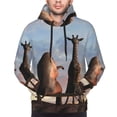thumbnail image 4 of Bingfone Elephant Giraffe Men'S Drawstring Hoodie Long Sleeve Pocket Sweatshirts-Xx-Large, 4 of 9