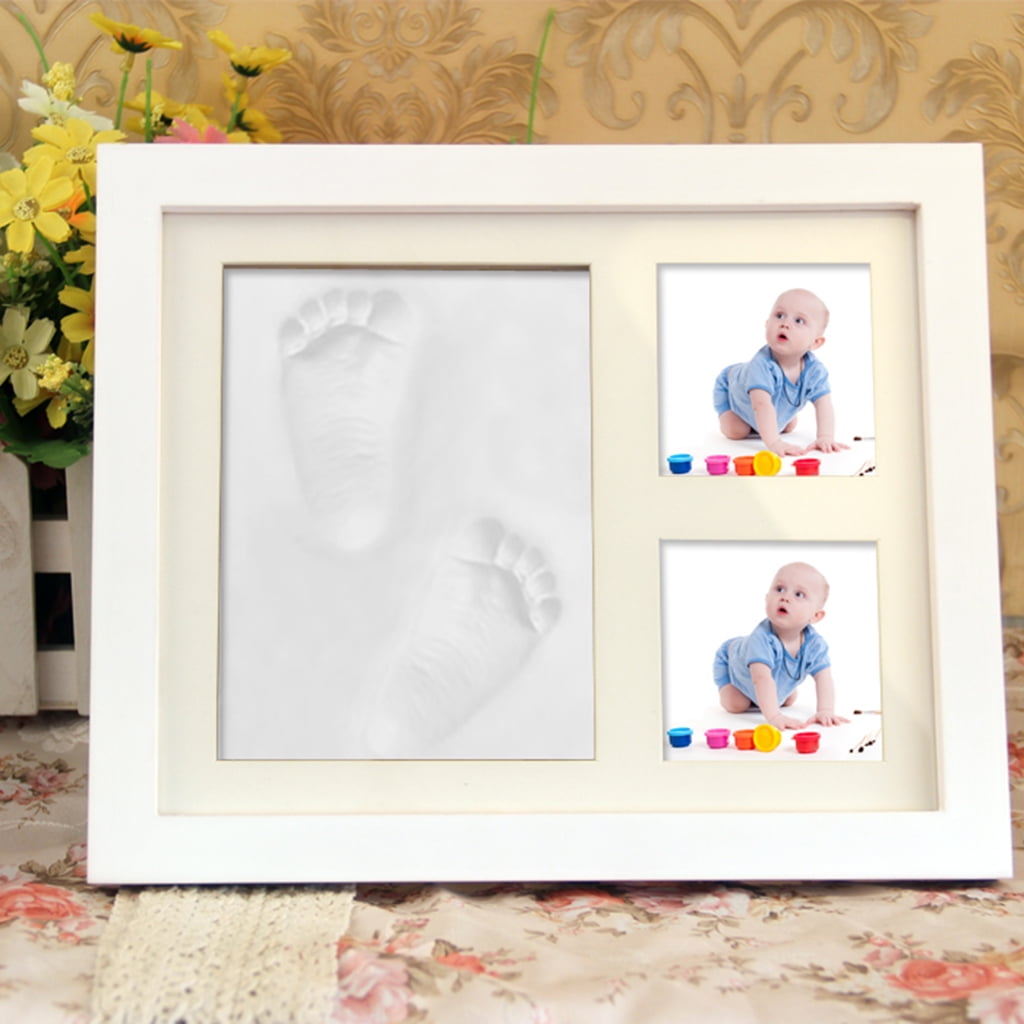 Baby Footprint Handprint Clay Photo Frame Kit Keepsake Shower Gift Christening 
