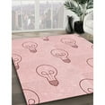 thumbnail image 3 of Ahgly Company Machine Washable Indoor Round Transitional Light Coral Pink Area Rugs, 5' Round, 3 of 7