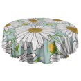 thumbnail image 5 of Round Tablecloth 60 Inch Daisy Floral Table Cover Wrinkle Free Fabric for Kitchen Dining Table, 5 of 5