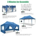 thumbnail image 3 of HOTEEL Pop Up Canopy 10x20 Canopy,Easy Up Outdoor Tent with Wheeled Bag & Curled Edge,Canopy Event Tents for Parties,Wedding,Backyard,Camping,Blue, 3 of 11