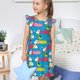 thumbnail image 4 of Balery Color Dachshund Dog Camisón de princesa para niñas, pijama de algodón con mangas abullonadas, suave y bonito.-X-Large, 4 of 6