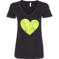 thumbnail image 3 of Inktastic Tennis Ball in Heart Women's V-Neck T-Shirt, 3 of 5