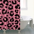 thumbnail image 4 of Pink and Black Of Leopard Print Shower Curtain 72"x84" ,Bathroom Decorative Shower Curtains Set with 12 Hooks,Modern Waterproof Washable Shower Curtain, 4 of 6