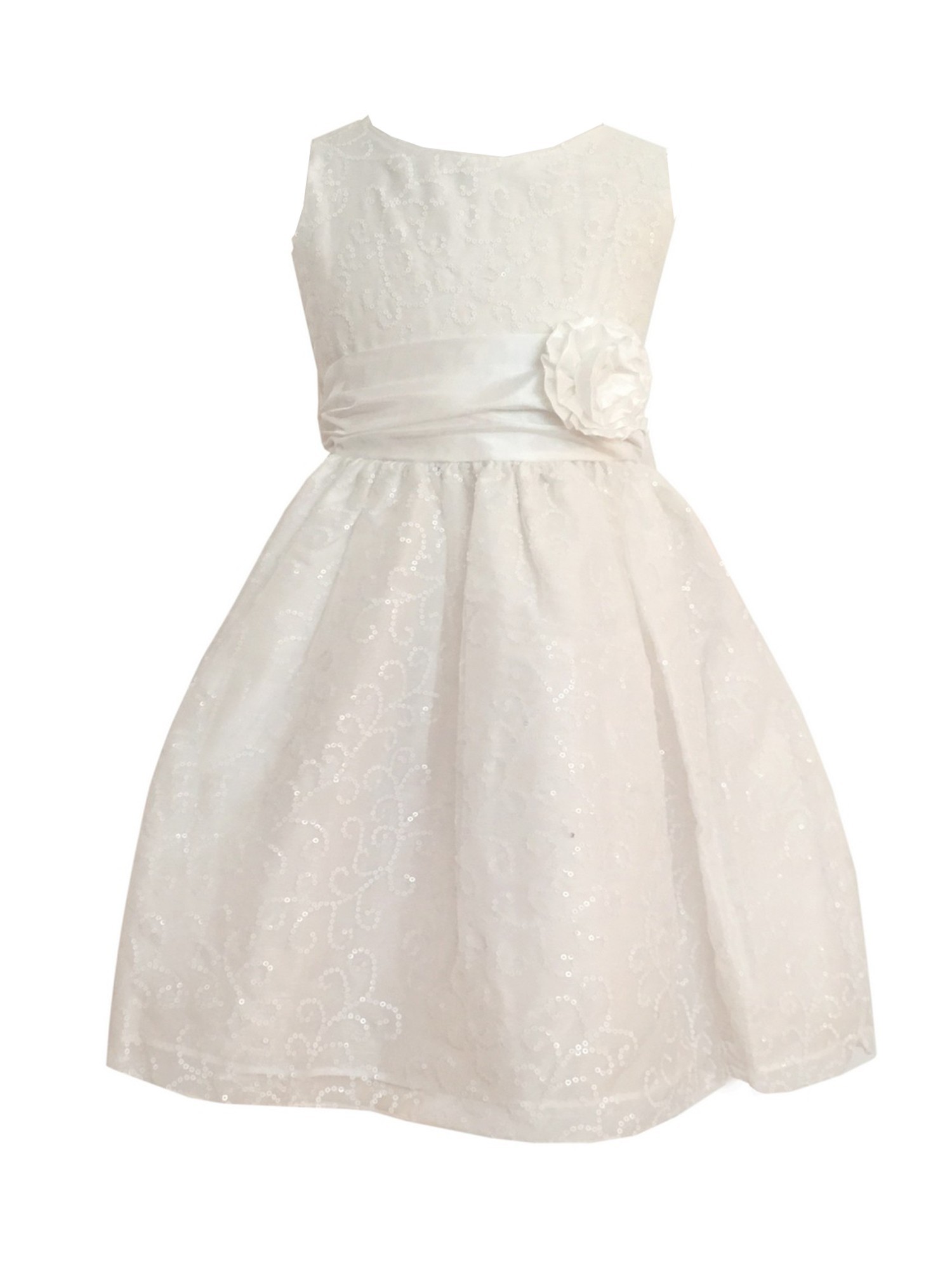 girls white sequin dress