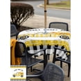 thumbnail image 5 of Outdoor Tablecloth with Umbrella Hole for Patio/Picnic/Party/Camping, Yellow Truck Waterproof Table Cloth Square Cover Washable, Spring Bees Daisy Honey Black Buffalo Lattice (60"x 60"), 5 of 8