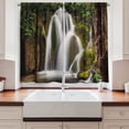 thumbnail image 2 of Ambesonne Nature Kitchen Curtains, Waterfall Forest Cascade, 55"x45", White Green, 2 of 3