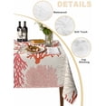 thumbnail image 2 of Red Coastal Table Cloth, Vintage Coral Ocean Modern Sea Abstract Waterproof Tablecloth for Square Tables, Reusable Washable Fabric Table Cover for Restaurant Kitchen Dining Tables 54"x54", 2 of 6