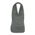 thumbnail image 4 of Aihuaihua Women's Drape Cowl Neck Sleeveless Backless Vest Tank Top Blouse, 4 of 4