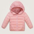 thumbnail image 3 of HAOTAGS Girls Down Jacket (2-13) Casual Winter Hooded Warm Nylon Spandex Quilted Coat Pink Size 12, 3 of 9