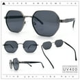 thumbnail image 2 of Luxury Gangster Octagonal Retro Refined Gentlemans Metal Rim Sunglasses Gunmetal - Black, 2 of 8