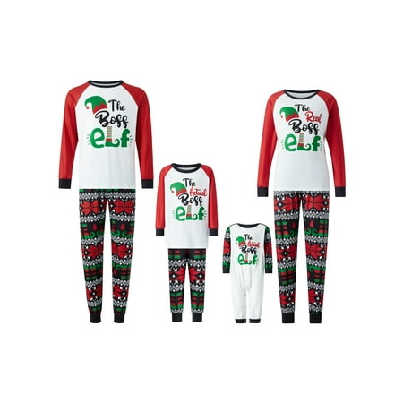 

Family Matching Christmas Pajamas Sets Long Sleeve Christmas Letter Print Tops Pattern Print Pants