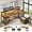 Brown, variant on L Shaped Desk with Drawers & Printer Storage Shelves for Home Office, Large Reversible Computer Desk with LED Lights & Power Outlets, Office Desk with Monitor Shelf, Rustic Brown