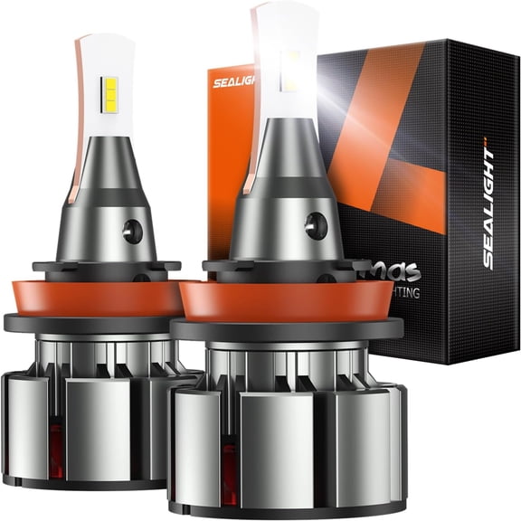 SEALIGHT H8/H16 Bulbs, 36000LM 800% Ultra-Brightness, Real 1:1 Halogen Mini Size, 10-Year Extended Lifespan, 6000K White Illumination for Automotive H11 Fog Lights, Plug and Play, Pack of 2