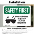 thumbnail image 3 of (2 Pack) Safety Glasses Required Beyond With Symbol OSHA Safety First Sign, 3 of 7