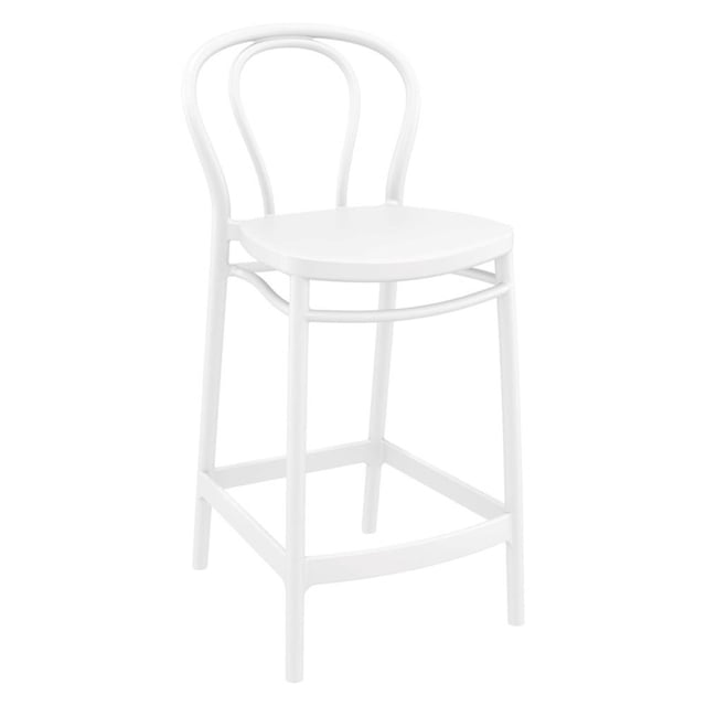 Compamia Victor Contemporary Resin Indoor Outdoor Counter Stool - Set of 1, White