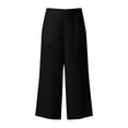 thumbnail image 4 of FRSASU Wide Leg Pants Woman High Waisted Trendy Cropped Barrel Pull On Baggy Elastic Waist Loose Fit Pants with Pockets Black, 4 of 9