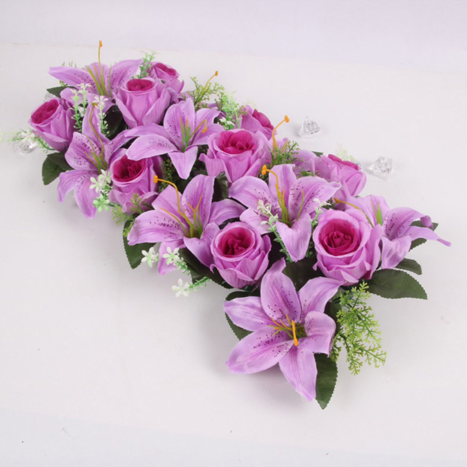 DGROEE 18Pcs Artificial Lily Fake Lily Flower Wedding Party Decor