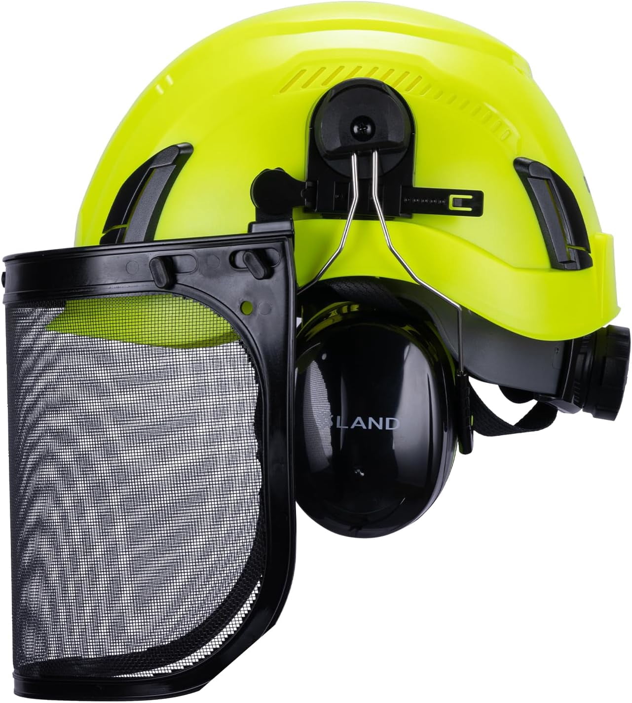 EcoPro Forestry Kit - ANSI Z89.1 Type I Class C Vented - Forestry Helmet Kit with Faceshield & Earmuffs - 3 in 1 Ideal for Arborist - Lime Green