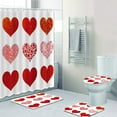 thumbnail image 2 of 3D Digital Valentine's Day Printing Shower Curtain Carpet Floor Mat Combination Bathroom Toilet Mat 4-piece Set absorb water, dust, and good anti-skid performance, 2 of 11