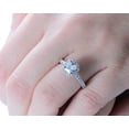 thumbnail image 2 of HeartsAndYou 1.6ct Princess Cut Moissanite Engagement Ring for Women Solitaire Halo 18k White Gold Over Silver, 2 of 9