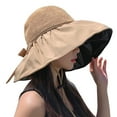 thumbnail image 2 of LEKODE Straw Hat Bucket Hats for Men Womens Beach Hat Visors for Women Sun Hats for Women Straw Hats for Men Umbrella Hat Khaki One Size, 2 of 6