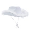 thumbnail image 2 of Tiara para mujer, sombrero de vaquera, sombrero de fiesta occidental, accesorios, disfraz de discoteca, sombrero de vaquero blanco, 2 of 4