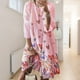 thumbnail image 4 of Sonducket Vestido Midi de manga larga estampado cuello gran columpio cintura alta ropa de mujer Vestidos Rosado XXL, 4 of 8
