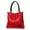 red with black, variant on New Women's Cowhide Tote Bag Fashionable and Versatile Large Capacity Letter Printed Handheld Shoulder Bag